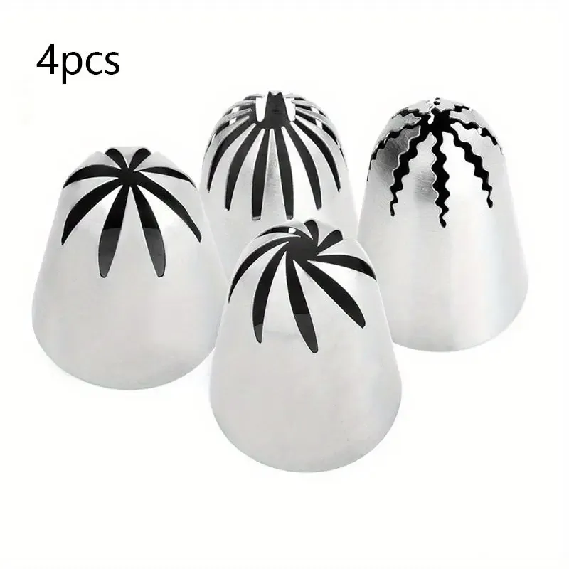 Douilles à pâtisserie en acier inoxydable - 4 styles pour décoration cupcakes