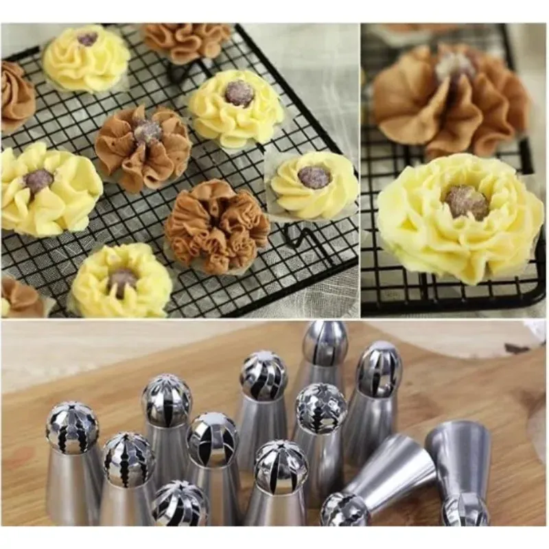 Douilles à Pâtisserie en Acier Inoxydable - Set de 6 Piping Russe