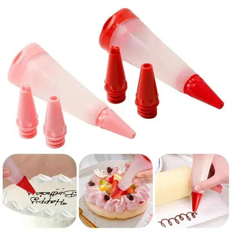 Poche à Douille Réutilisable avec 3 Embouts en Silicone - Décoration de Gâteaux