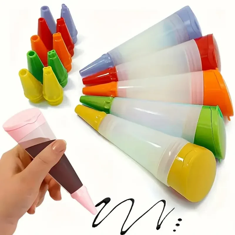Poche à Douille Réutilisable avec 3 Embouts en Silicone - Décoration de Gâteaux