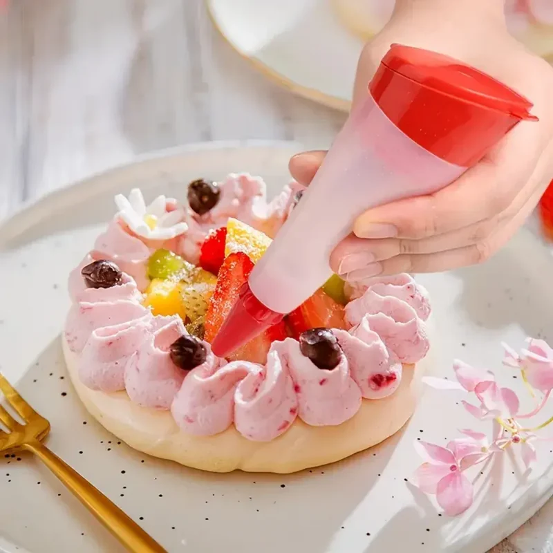 Poche à Douille Réutilisable avec 3 Embouts en Silicone - Décoration de Gâteaux