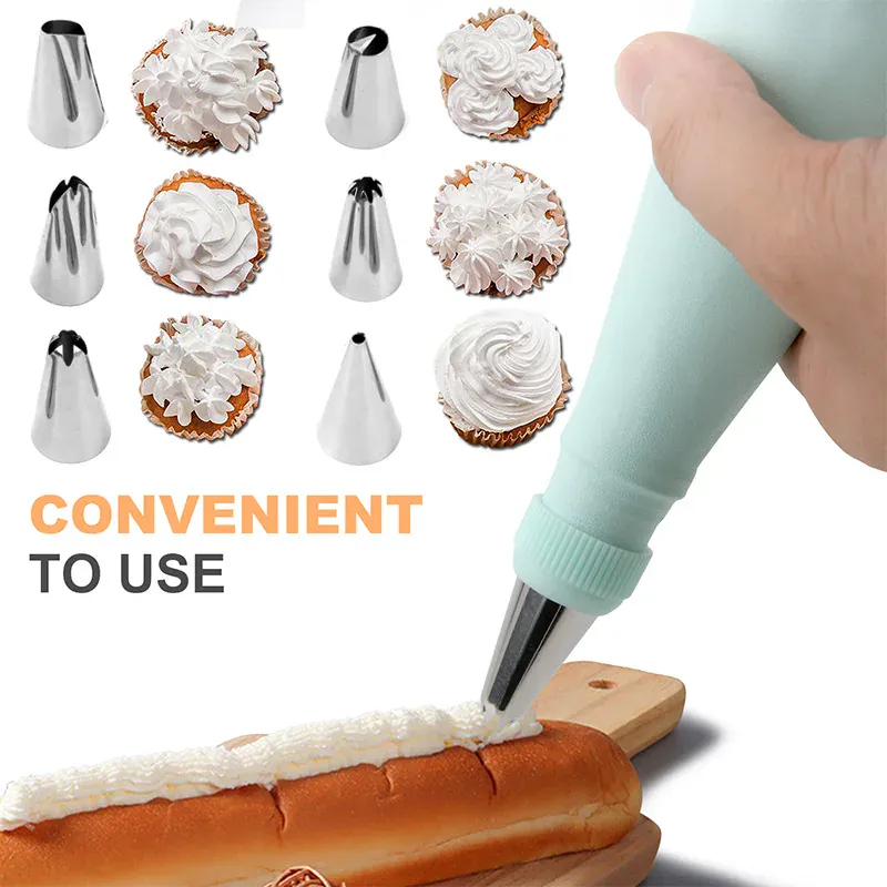 Poche à Douille Pâtisserie en Silicone avec 22 Accessoires Inclus