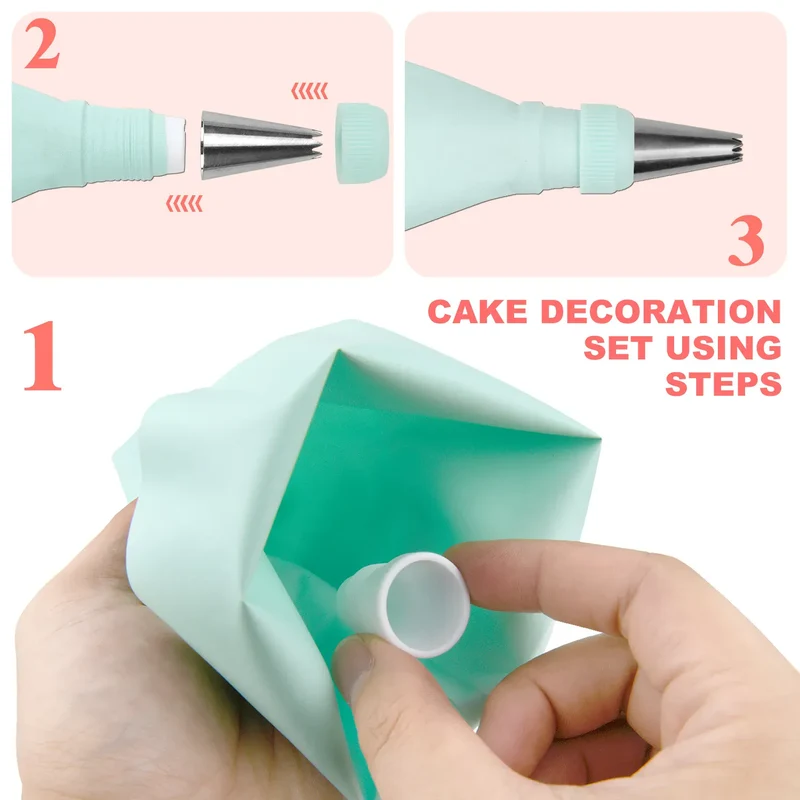 Poche à Douille Pâtisserie en Silicone avec 22 Accessoires Inclus