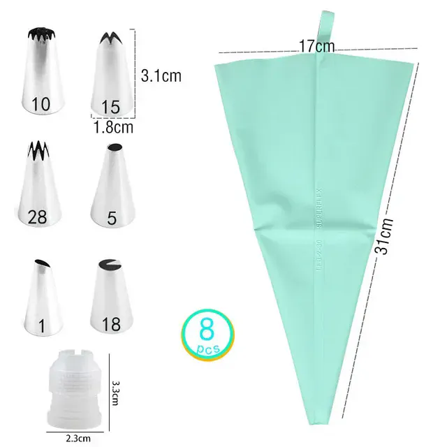 Poche à Douille Pâtisserie en Silicone avec 22 Accessoires Inclus