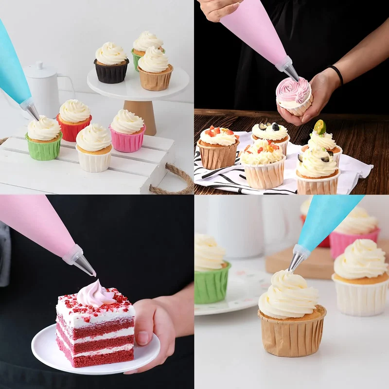 Poches à douille jetables avec 16 douilles en inox et accessoires pâtisserie