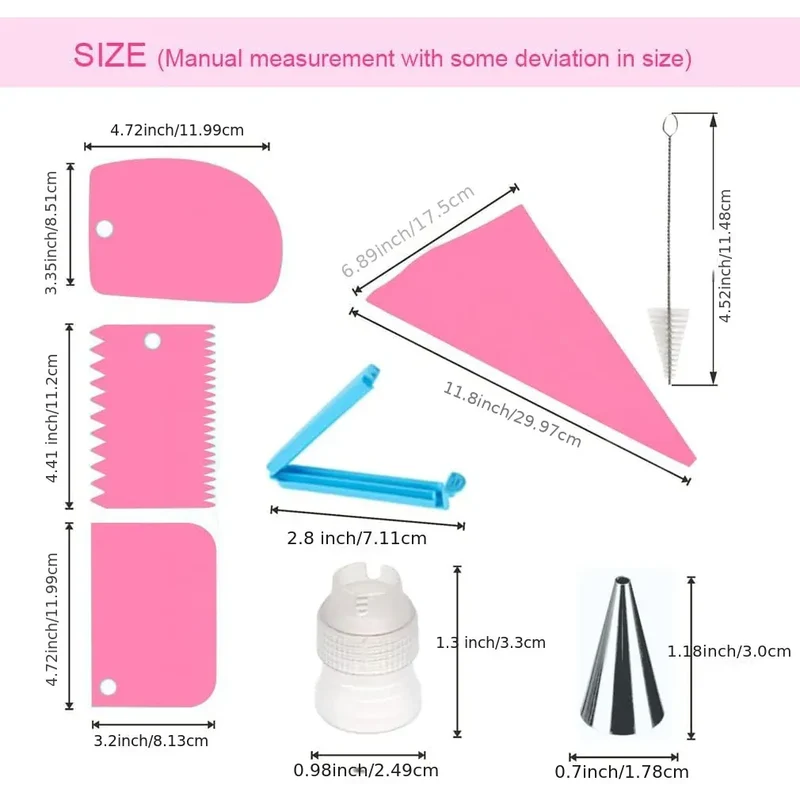 Set de Poches à Douille en Silicone avec 20 Accessoires pour Pâtisserie
