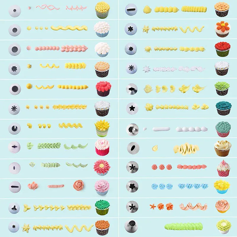 Douilles à pâtisserie en acier inoxydable - 24 pièces pour décoration gâteaux