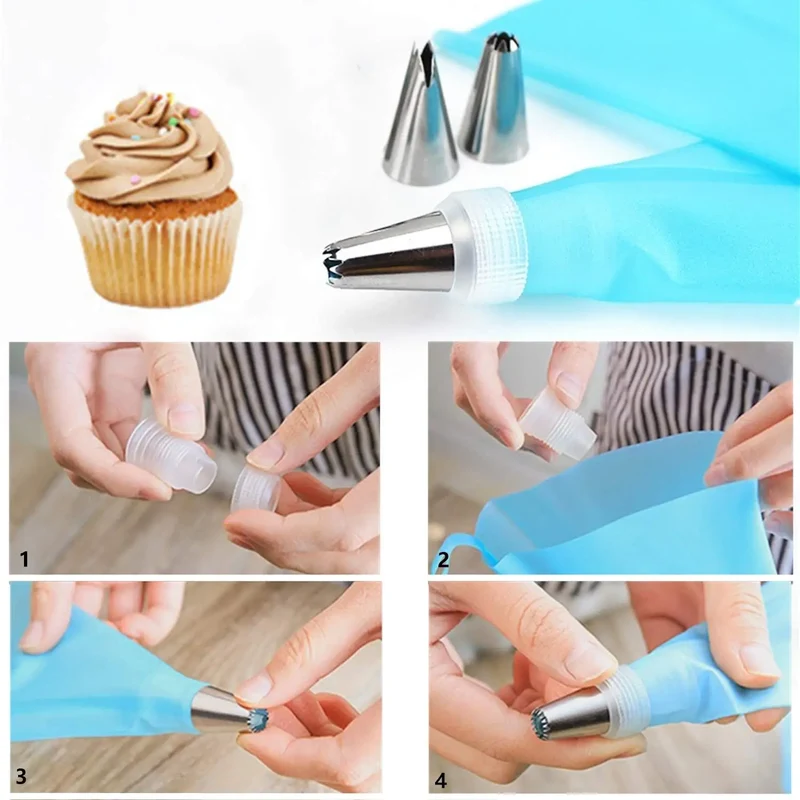 Douilles à pâtisserie en acier inoxydable - 24 pièces pour décoration gâteaux