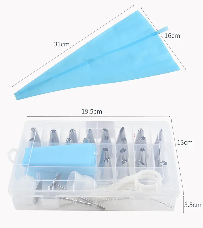 Douilles à pâtisserie en acier inoxydable - 24 pièces pour décoration gâteaux
