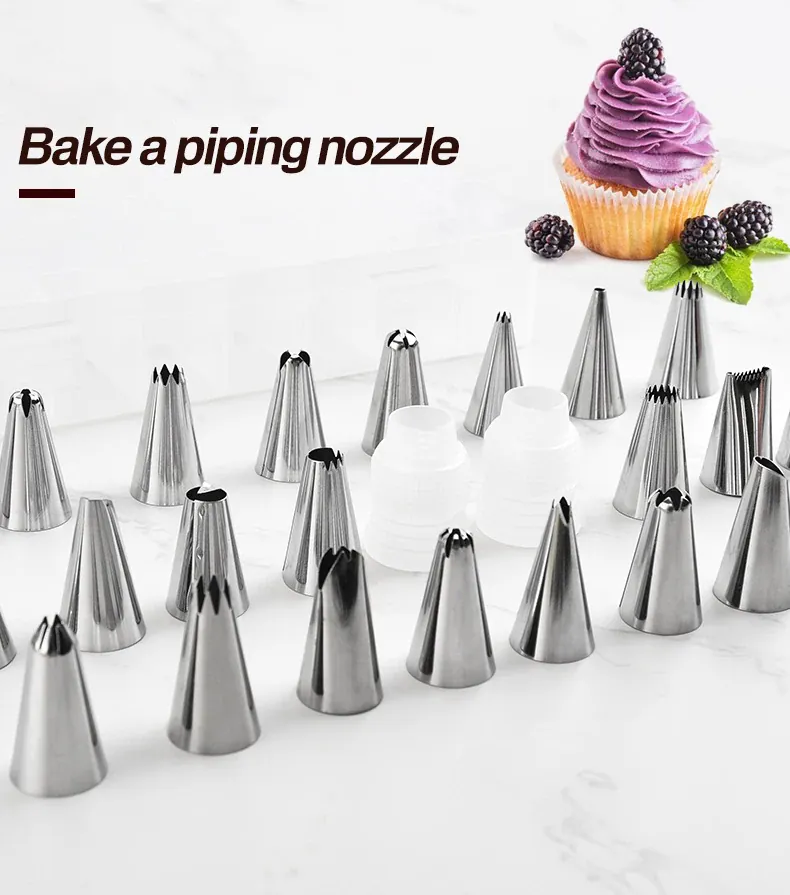 Douilles à pâtisserie en acier inoxydable - 24 pièces pour décoration gâteaux