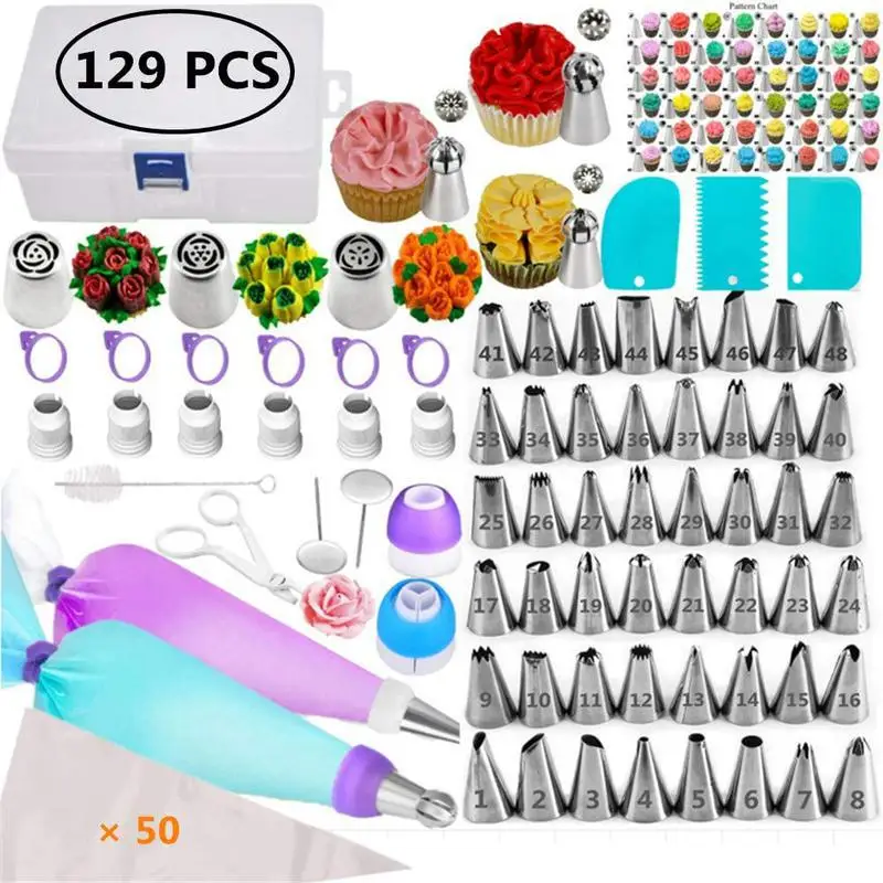 Douilles à pâtisserie en acier inoxydable - 24 pièces pour décoration gâteaux