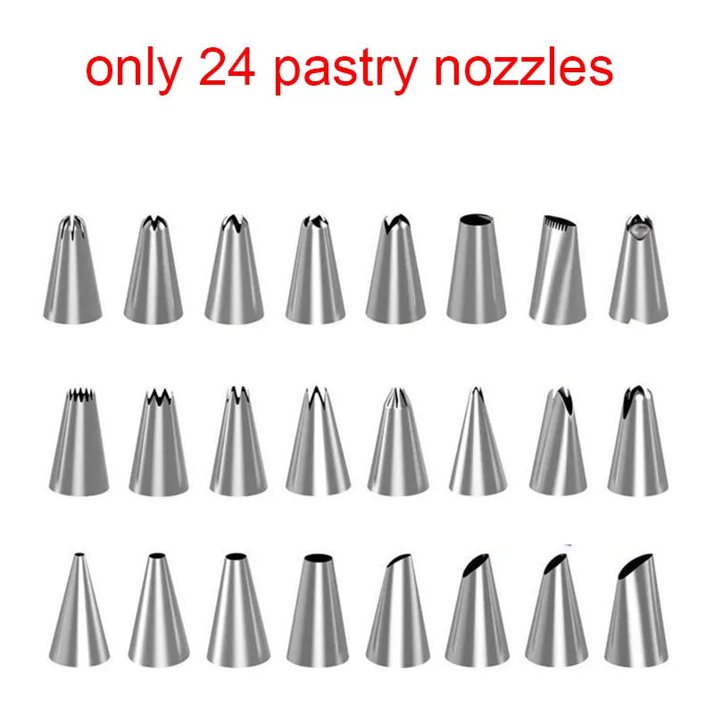 Douilles à pâtisserie en acier inoxydable - 24 pièces pour décoration gâteaux