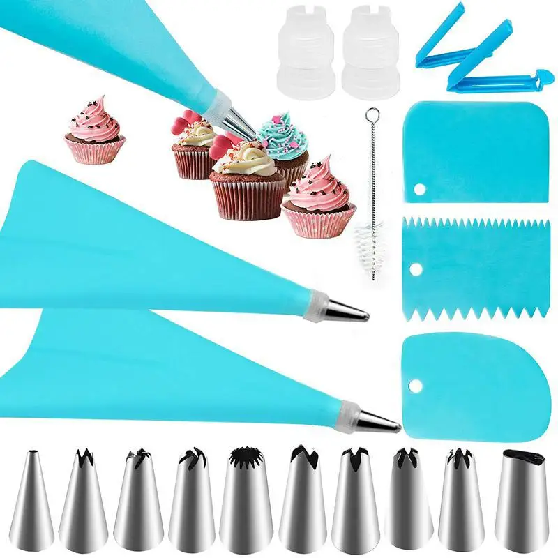 Kit de décoration de gâteaux 33 pièces en acier inoxydable et accessoires
