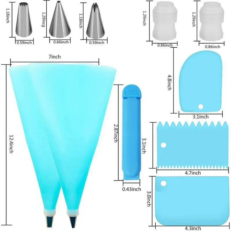 Kit de décoration de gâteaux 33 pièces en acier inoxydable et accessoires