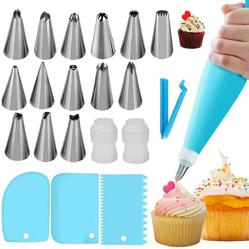 Kit de décoration de gâteaux 33 pièces en acier inoxydable et accessoires
