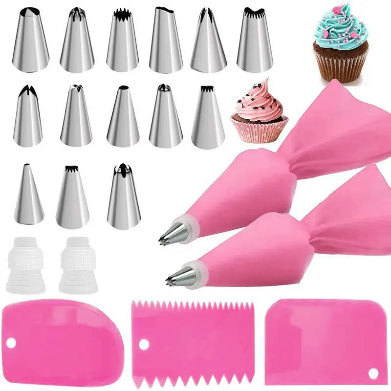 Kit de décoration de gâteaux 33 pièces en acier inoxydable et accessoires