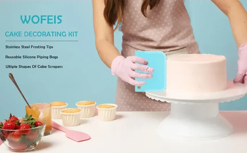 Poches à Douille en Silicone - Set de Pâtisserie avec 12 Douilles en Acier Inoxydable