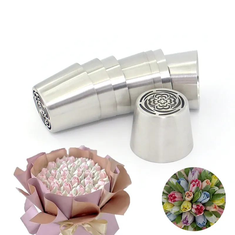 Douilles à Pâtisserie en Acier Inoxydable pour Fleurs 3D - 8 Pièces