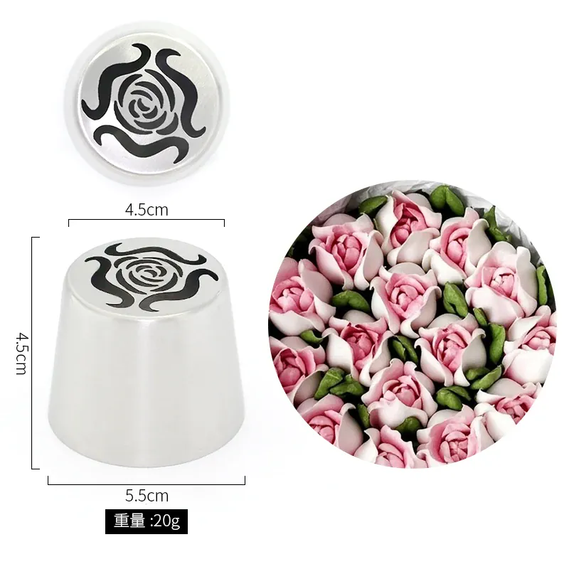 Douilles à Pâtisserie en Acier Inoxydable pour Fleurs 3D - 8 Pièces