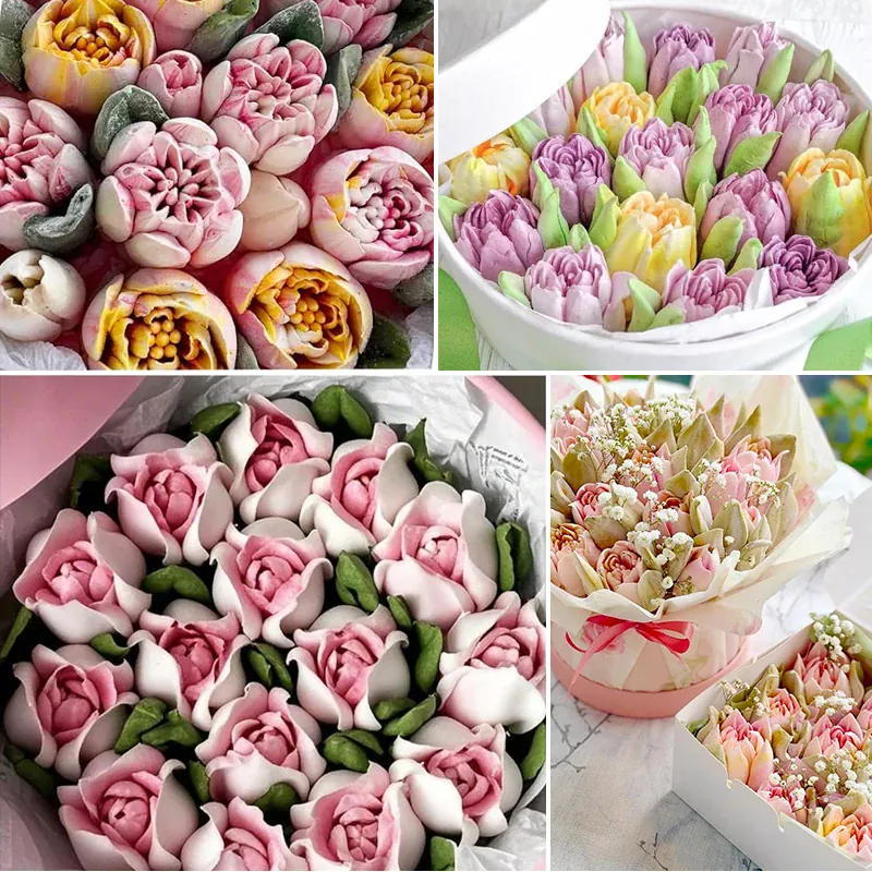 Douilles à Pâtisserie en Acier Inoxydable pour Fleurs 3D - 8 Pièces