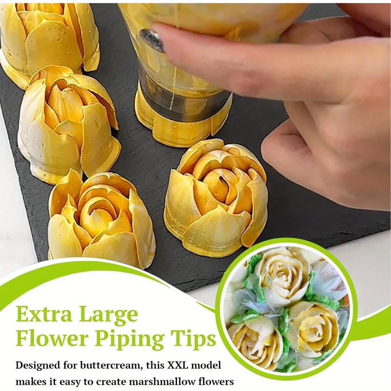 Douille à Pâtisserie en Acier Inoxydable - 3 Pièces Fleur Rose