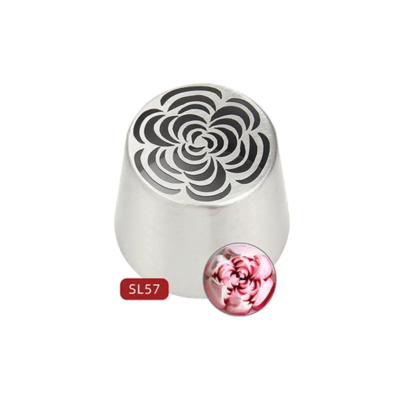 Douille à Pâtisserie en Acier Inoxydable - 3 Pièces Fleur Rose