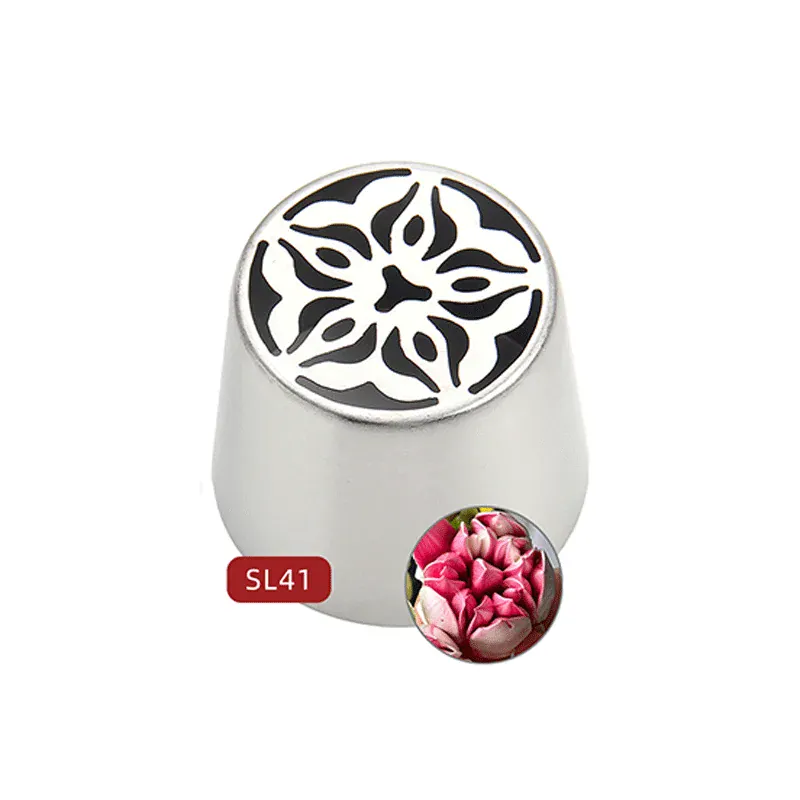 Douille à Pâtisserie en Acier Inoxydable - 3 Pièces Fleur Rose
