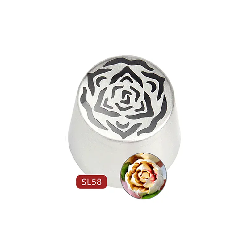 Douille à Pâtisserie en Acier Inoxydable - 3 Pièces Fleur Rose