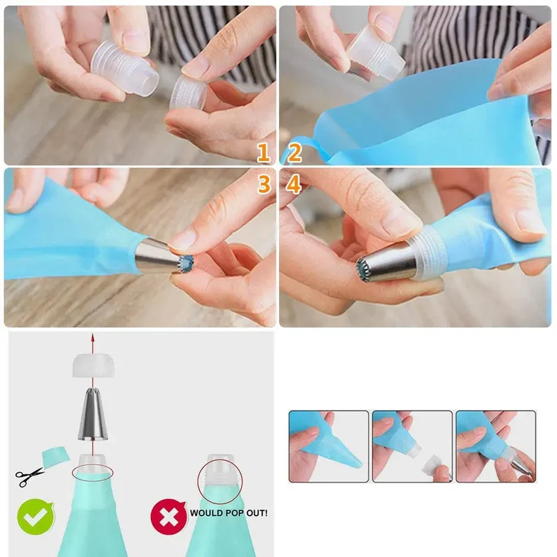 Kit de Décoration de Gâteaux 42 pcs avec Douilles et Poches à Douilles