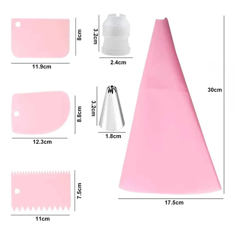 Set d'Outils de Décoration de Gâteaux 27 Pièces - Poche Réutilisable et Douilles en Acier Inox