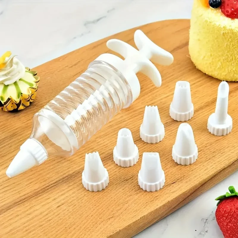 Set de 8 Poches à Douille en Plastique avec Embouts pour Gâteaux