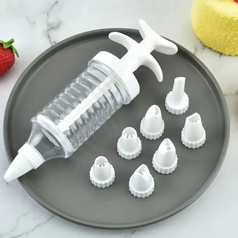 Set de 8 Poches à Douille en Plastique avec Embouts pour Gâteaux