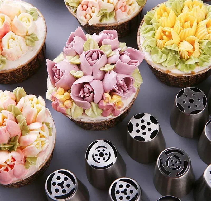 Set de 27 Douilles à Pâtisserie en Acier Inoxydable pour Décoration de Gâteaux