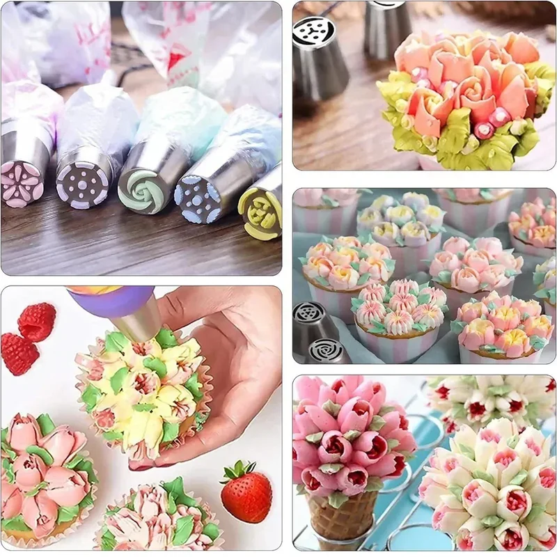 Set de 27 Douilles à Pâtisserie en Acier Inoxydable pour Décoration de Gâteaux