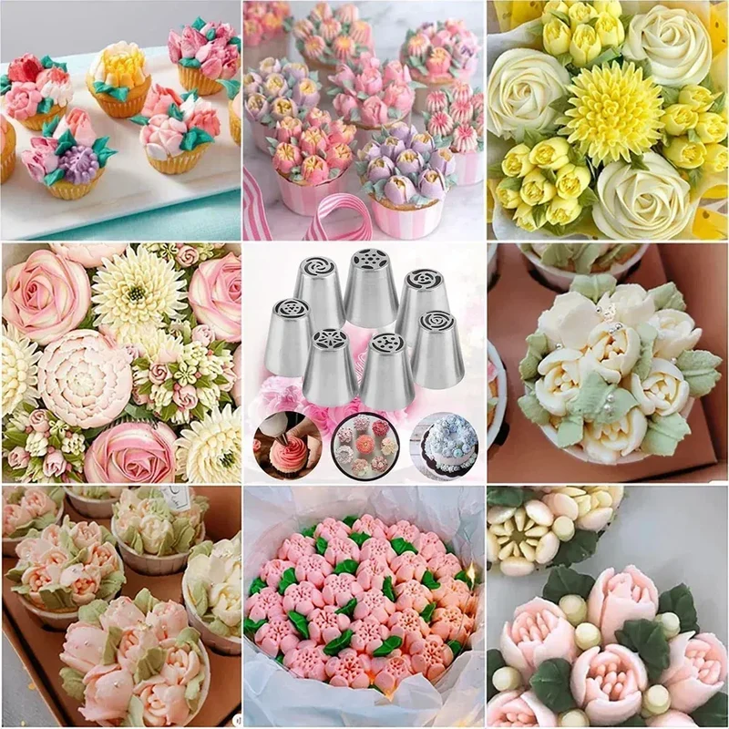 Set de 27 Douilles à Pâtisserie en Acier Inoxydable pour Décoration de Gâteaux