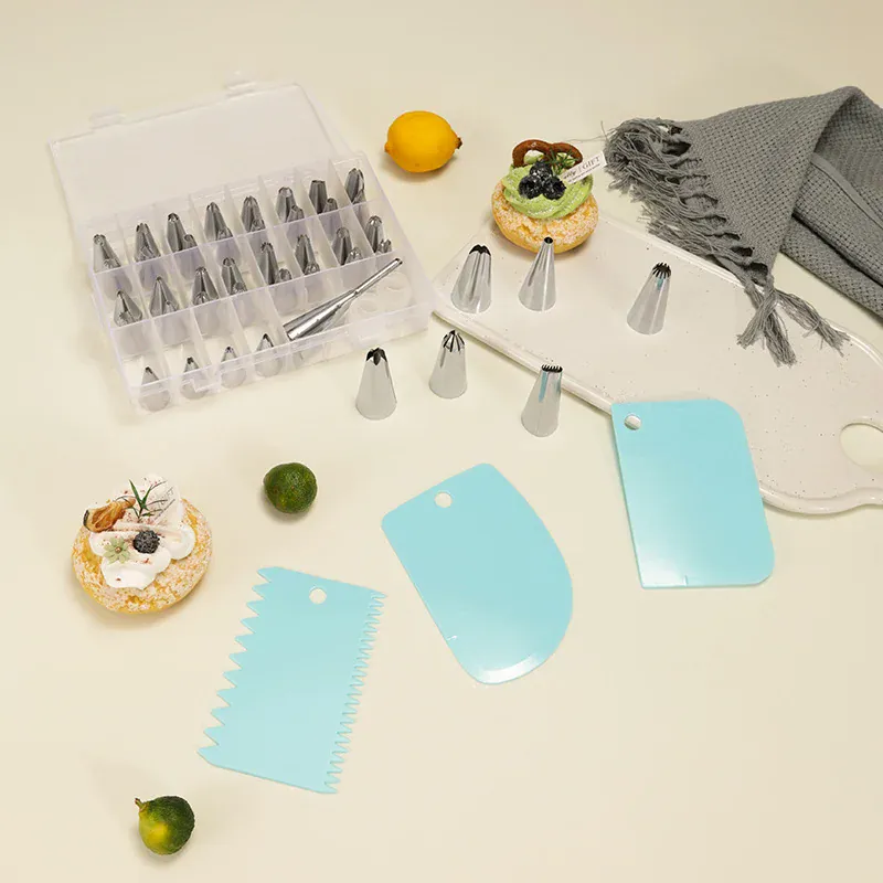Kit de Décoration de Gâteaux 76 Pièces avec Douilles et Accessoires en Acier Inoxydable