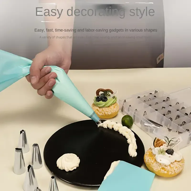 Kit de Décoration de Gâteaux 76 Pièces avec Douilles et Accessoires en Acier Inoxydable