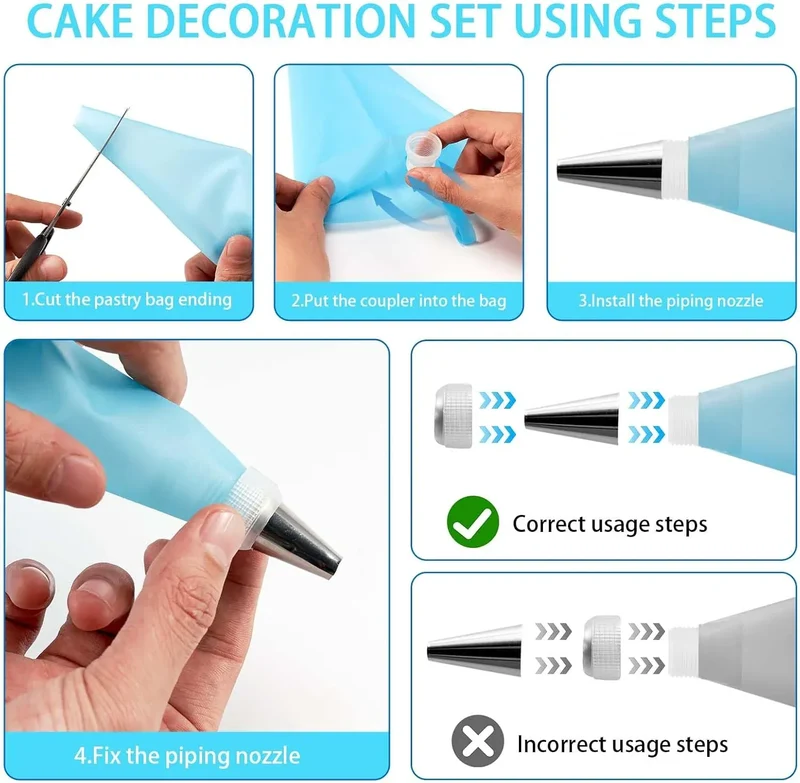 Kit de Décoration de Gâteaux 76 Pièces avec Douilles et Accessoires en Acier Inoxydable