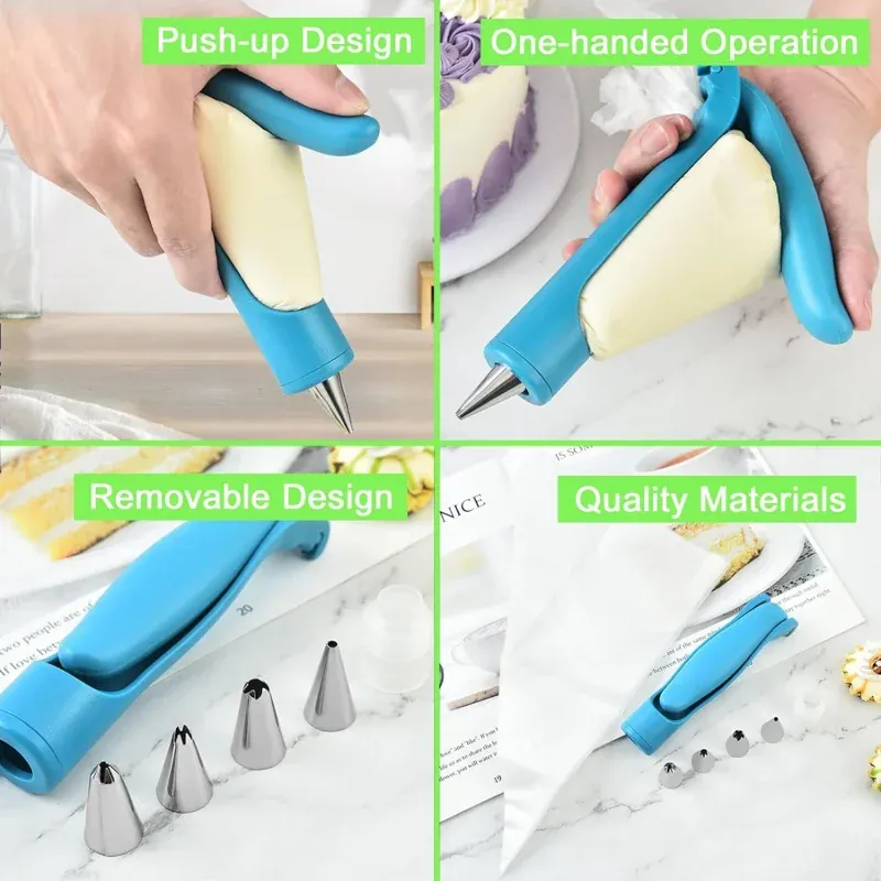 Poches à douilles pâtisserie 7 pièces réutilisables avec accessoires de décoration