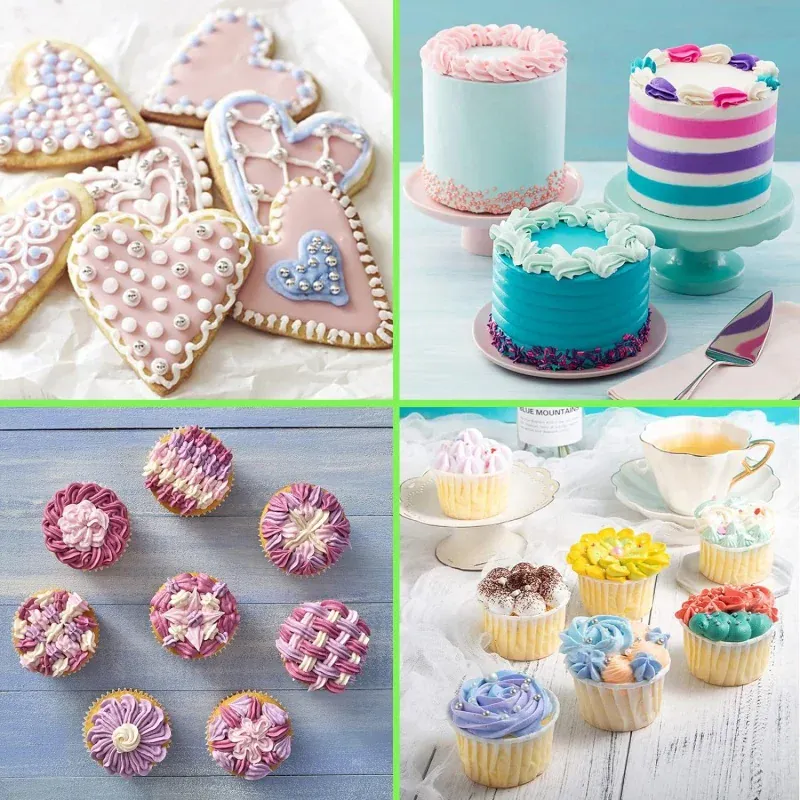Poches à douilles pâtisserie 7 pièces réutilisables avec accessoires de décoration