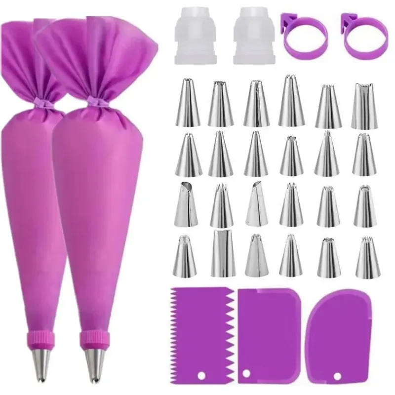 Poche à Douille en Silicone 43 pièces avec Douilles en Acier Inoxydable