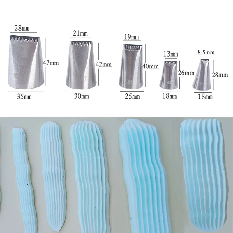 Douilles à Pâtisserie en Acier Inoxydable - Ensemble de 5 Pièces décoratives