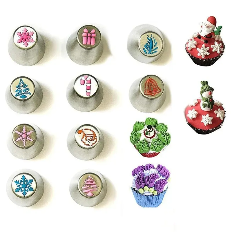 Douilles à pâtisserie en inox 13 pièces avec poches à douille décoratives