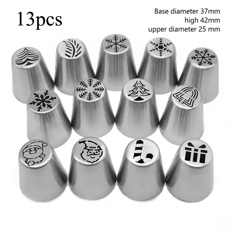 Douilles à pâtisserie en inox 13 pièces avec poches à douille décoratives