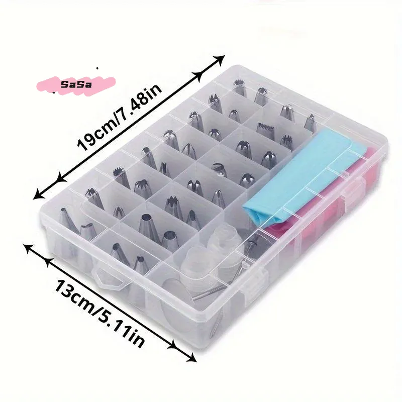 Set d'outils de décoration de gâteaux en inox - 38 pièces avec poches