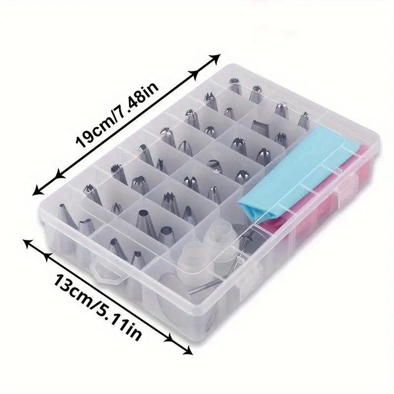 Set d'outils de décoration de gâteaux en inox - 38 pièces avec poches