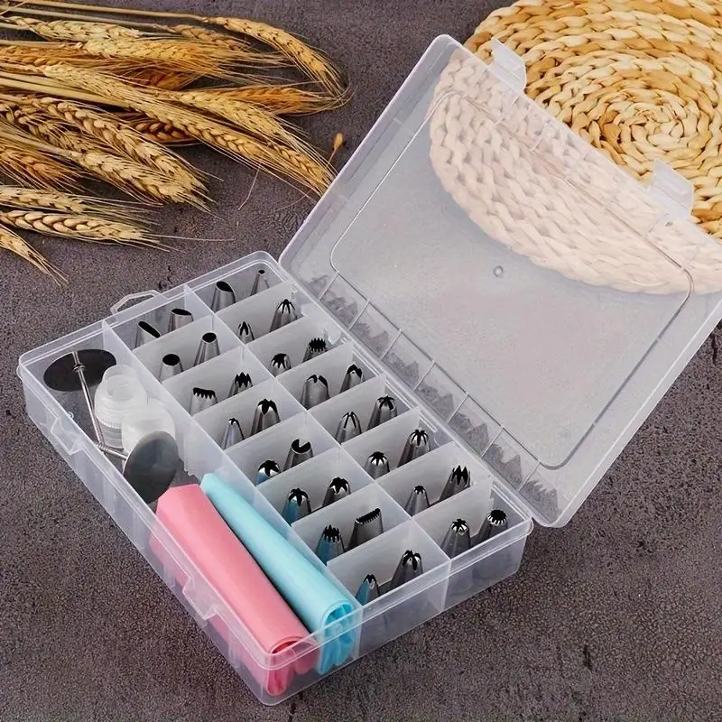 Set d'outils de décoration de gâteaux en inox - 38 pièces avec poches