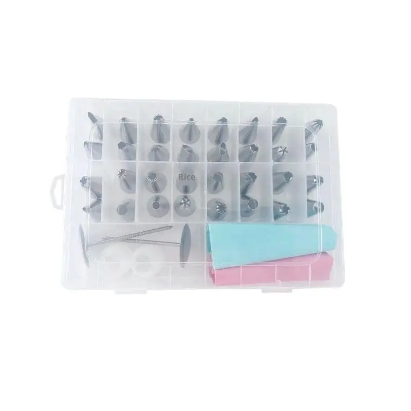 Set d'outils de décoration de gâteaux en inox - 38 pièces avec poches