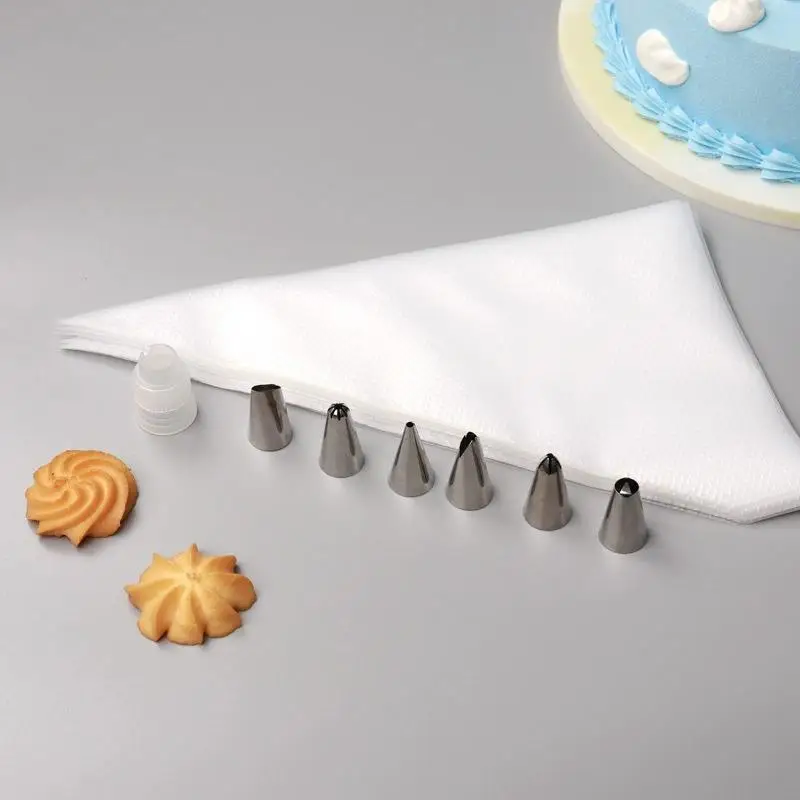 Set d'outils de décoration de gâteaux en inox - 38 pièces avec poches