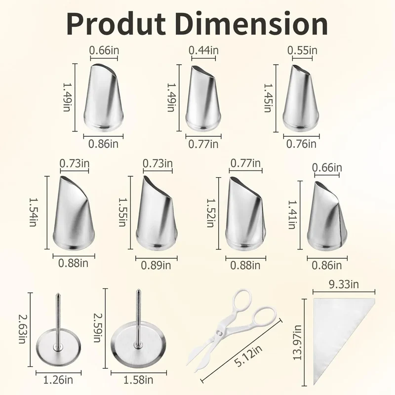Kit de décoration de gâteaux 20 pièces en acier inoxydable - Douilles et outils professionnels